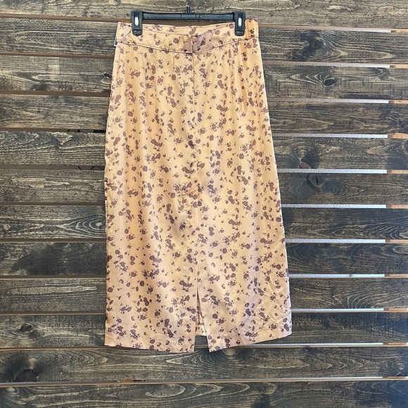 🔥Zara Satin Floral high waisted midi skirt - Picture 5 of 8